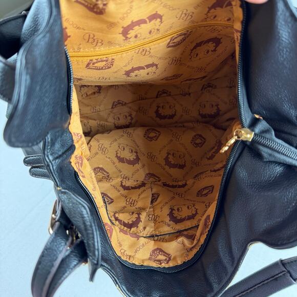 Betty Boop handbag black and gold striped design Vintage Y2K - Picture 9 of 9